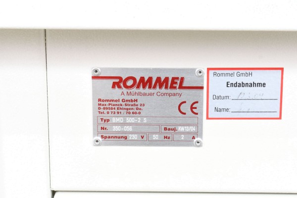 ROMMEL BMD 500-2 S, conveyor, YoM2005 ROMMEL BMD 500-2 S, conveyor, YoM2005