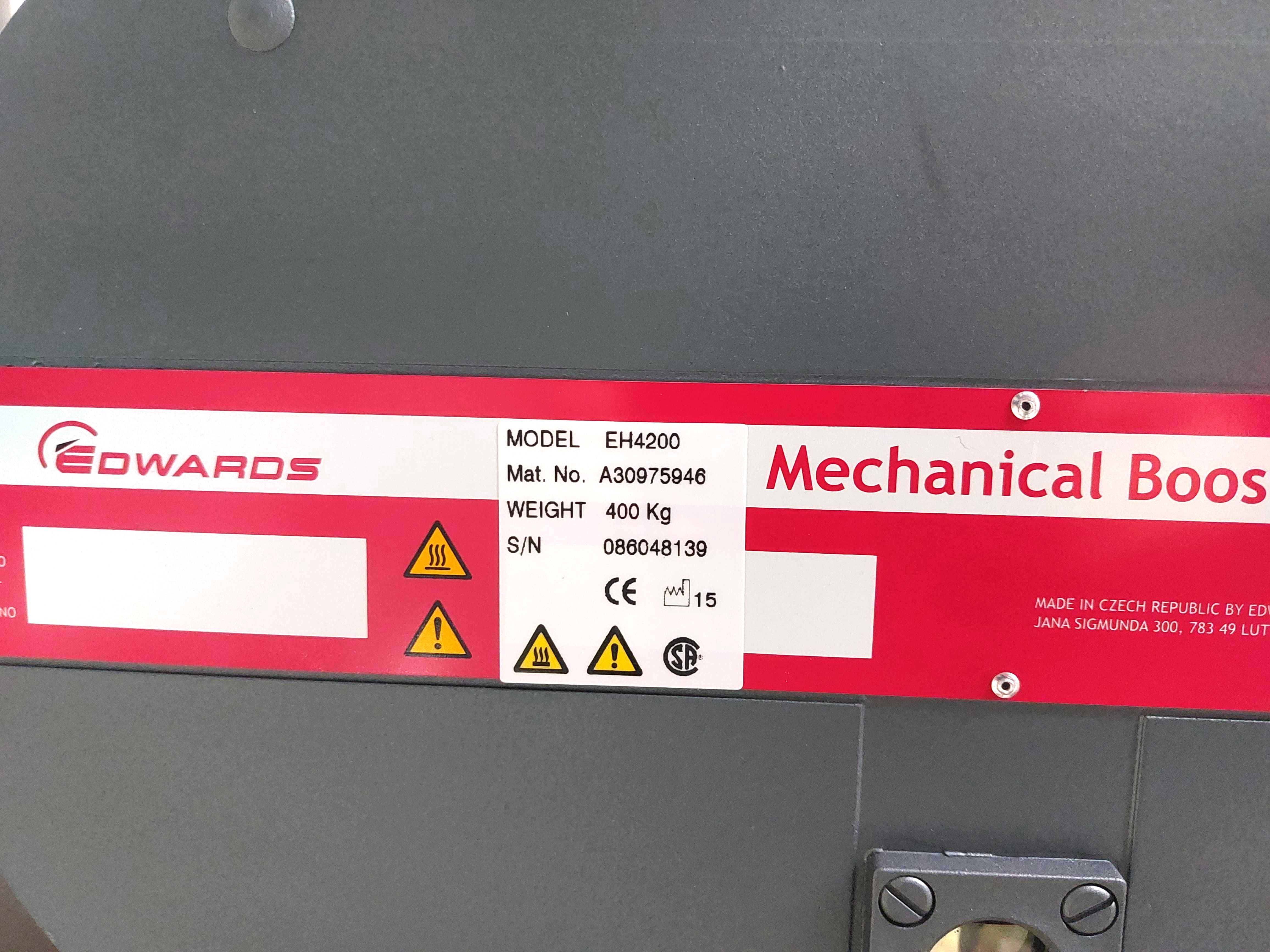 EDWARDS NRB484000, GV600/EH4200, DRYSTAR vacuum pumping system, SN:086055913 EDWARDS NRB484000, GV600/EH4200, DRYSTAR vacuum pumping system, SN:086055913