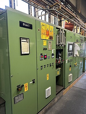 Complete hardening shop consisting of several ovens, protective gas generator, cleaning system Complete hardening shop consisting of several ovens, protective gas generator, cleaning system