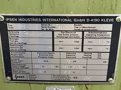 Complete hardening shop consisting of several ovens, protective gas generator, cleaning system Complete hardening shop consisting of several ovens, protective gas generator, cleaning system