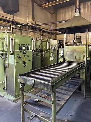 Complete hardening shop consisting of several ovens, protective gas generator, cleaning system Complete hardening shop consisting of several ovens, protective gas generator, cleaning system
