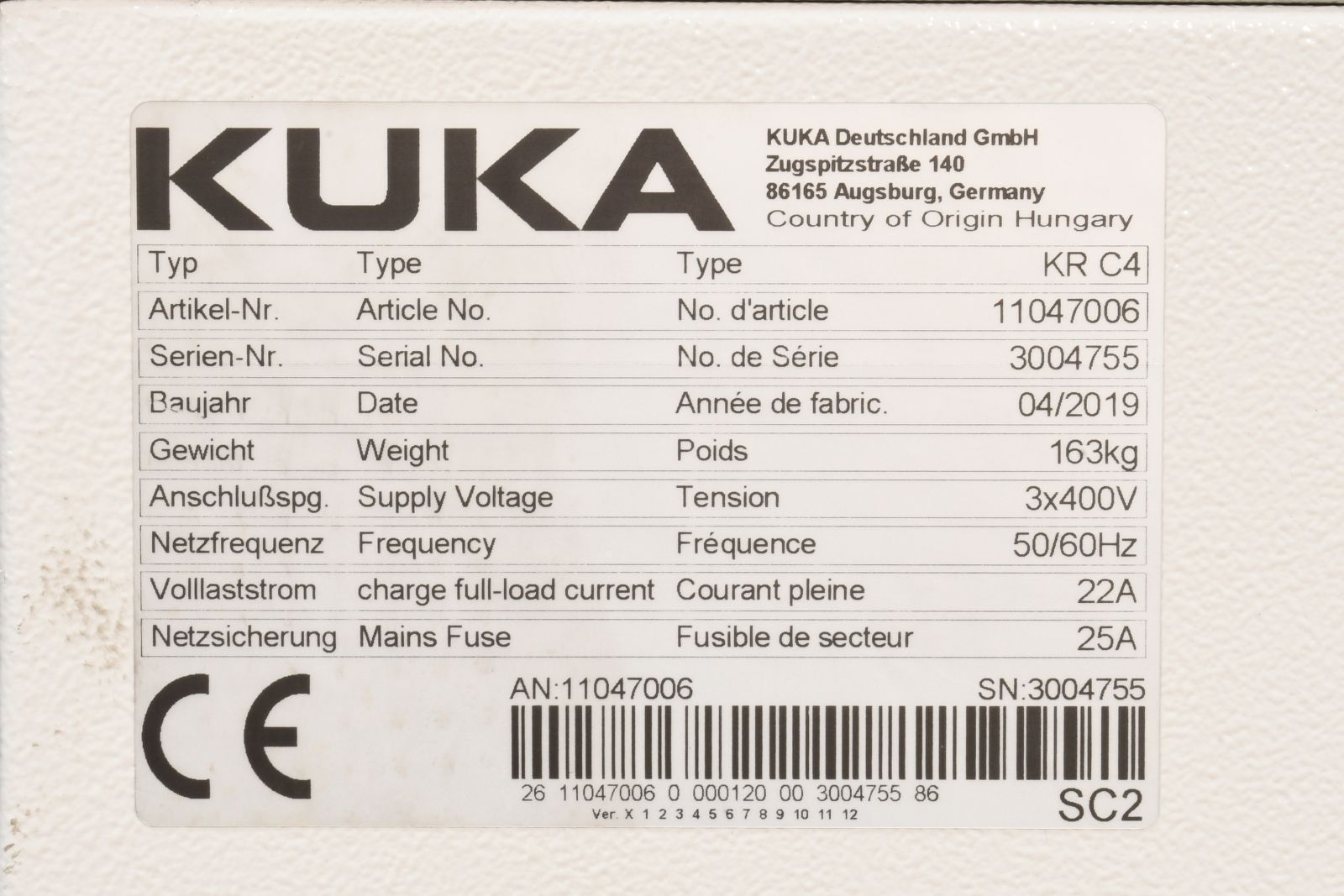 KUKA 10027576, KR 360 R2830, Schwerlast- Industrieroboter mit KRC4 Steuerung KUKA 10027576, KR 360 R2830, Schwerlast- Industrieroboter mit KRC4 Steuerung
